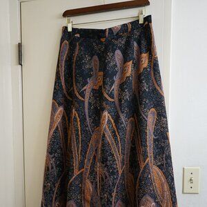 Real Vintage Maxi Long Skirt 70s Paisley Design